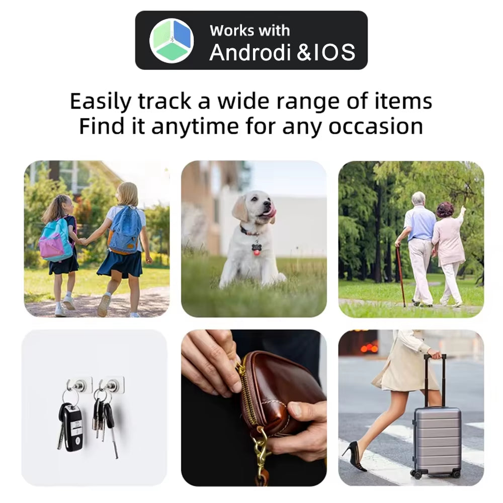 Smart Anti-Lost Bluetooth GPS Tracker Tag Locator for Car Keys and Pets Compatible with Android & Ios
