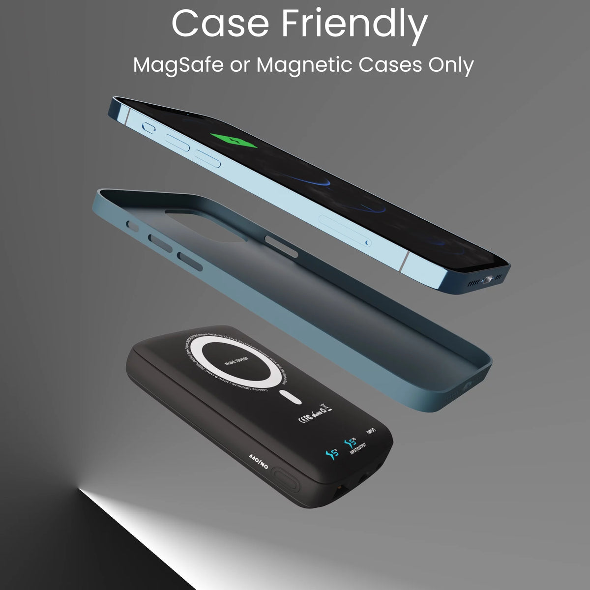 Magnetic 10000Mah Wireless Power Bank, 18W USB-C PD Portable Charger. Compatible with Iphone 14, 13, 12 Only